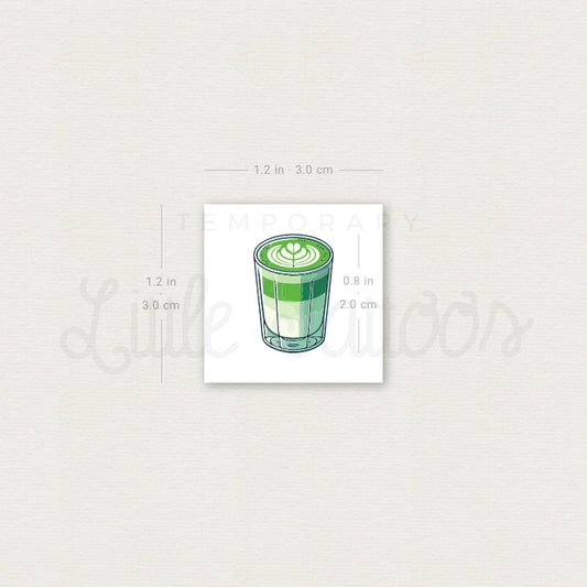 Little Matcha Latte Temporary Tattoo - Set of 3