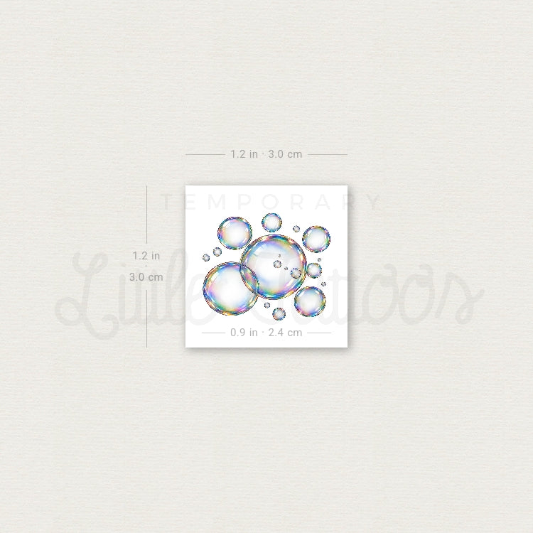 Soap Bubbles Temporary Tattoo - Set of 3