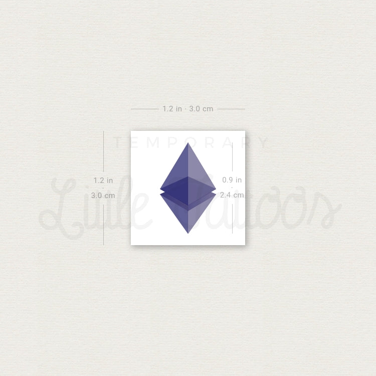 Translucent Ethereum Logo Temporary Tattoo - Set of 3