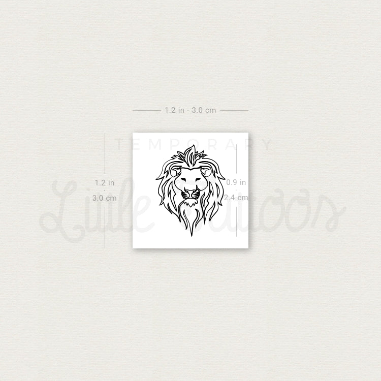 Tatuaje temporal de retrato de león - Juego de 3