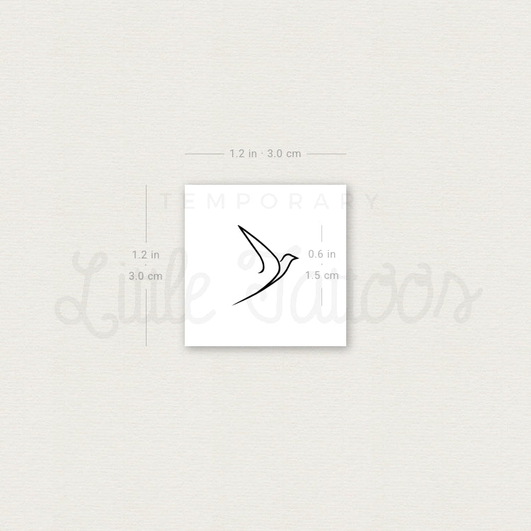 One Line Bird Temporary Tattoo - Set of 3