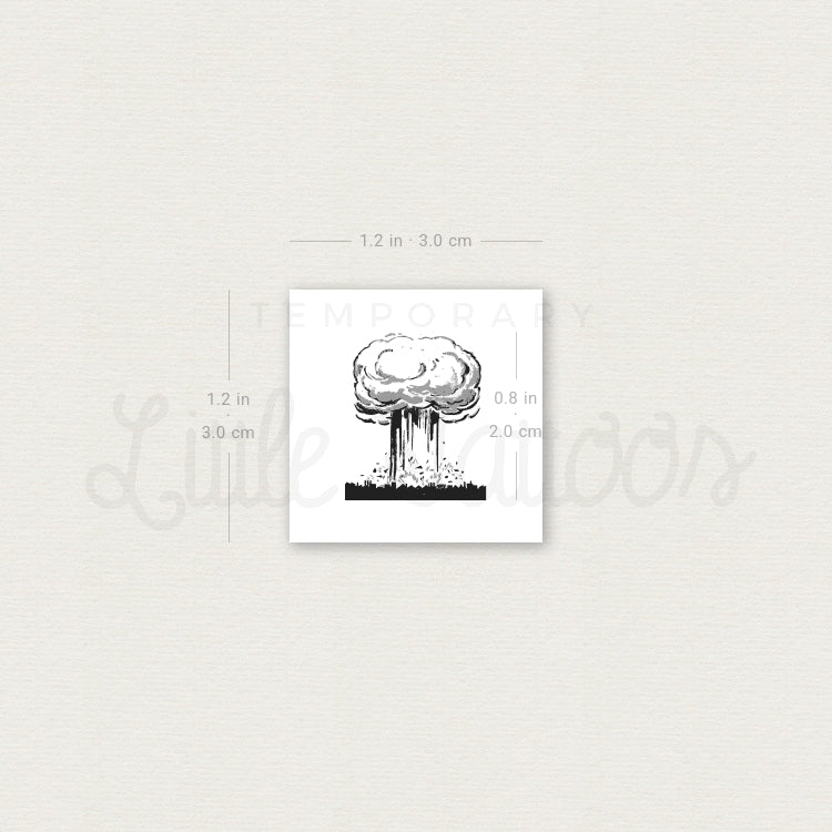 Atomic Bomb Mushroom Cloud Temporary Tattoo - Set of 3