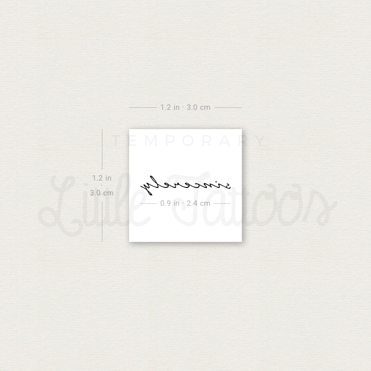 Sincerely Temporary Tattoo - Set of 3