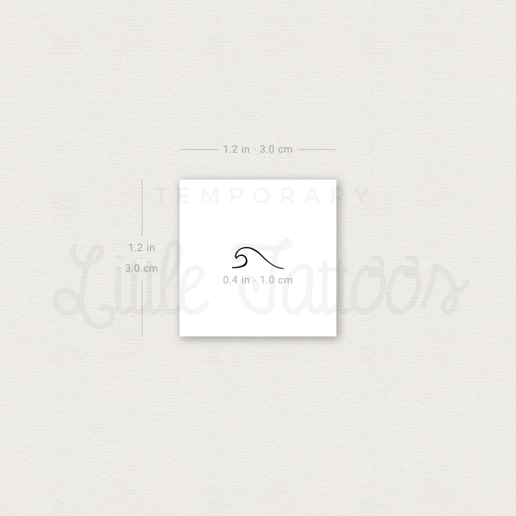 Tiny Wave (right) Temporary Tattoo - Set of 3
