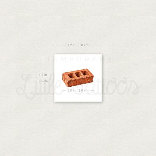 Brick Temporary Tattoo - Set of 3