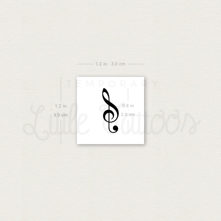 Treble Clef Temporary Tattoo - Set of 3