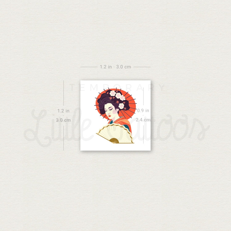 Geisha Temporary Tattoo - Set of 3