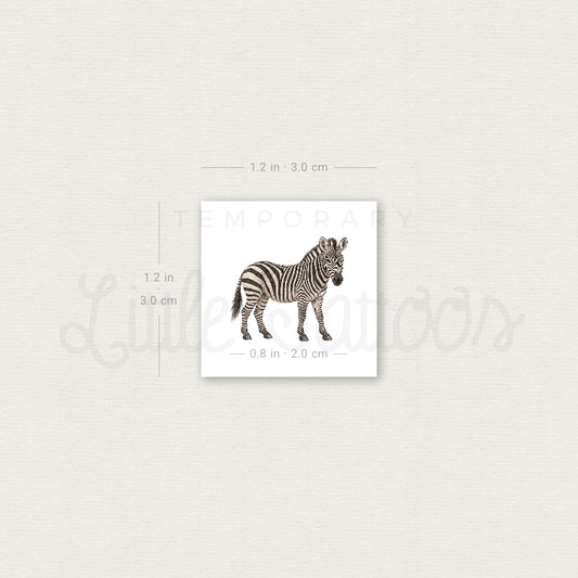 Watercolor Zebra Temporary Tattoo - Set of 3