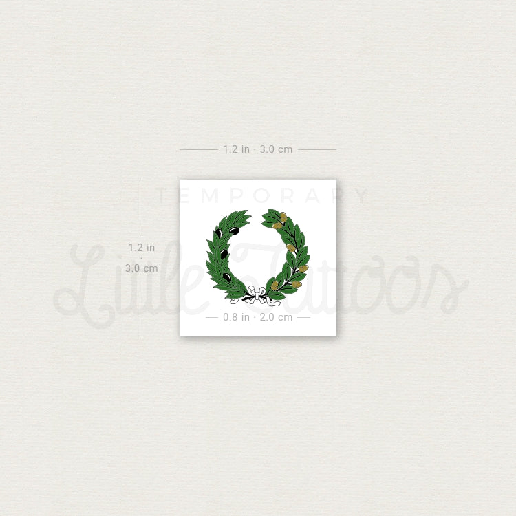 Seal Of Texas Olive And Live Oak Branches Temporary Tattoo - Set of 3