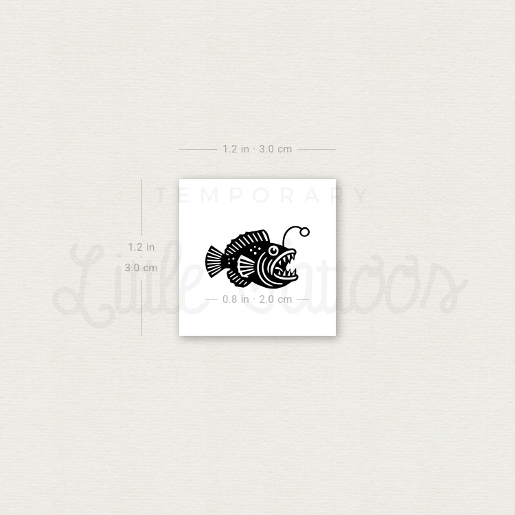 Anglerfish Temporary Tattoo - Set of 3