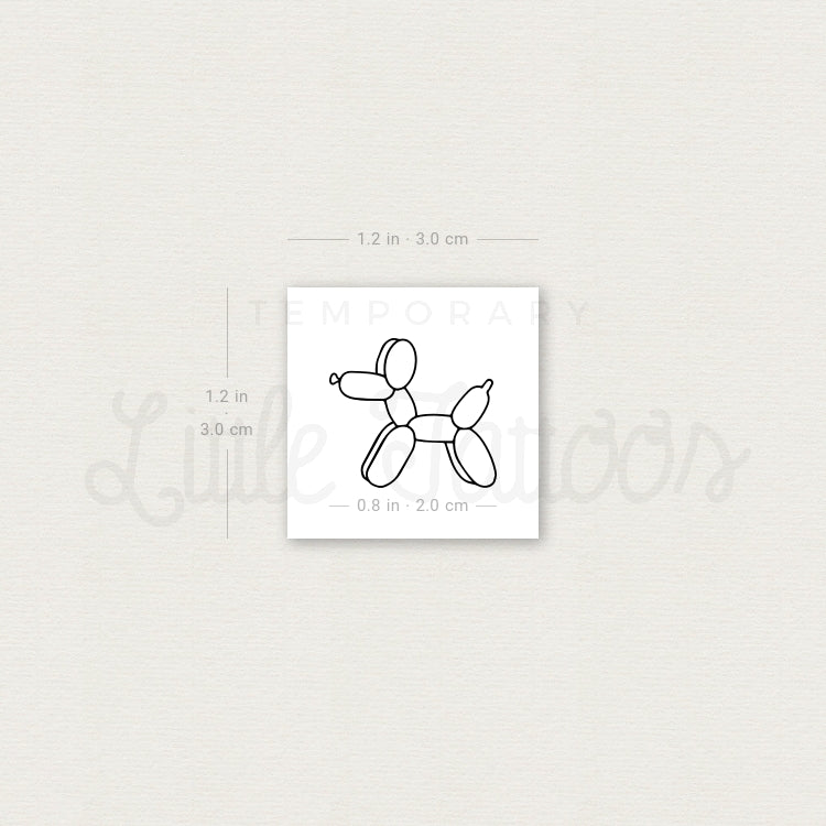 Tatuaje temporal de perro con globo - Juego de 3