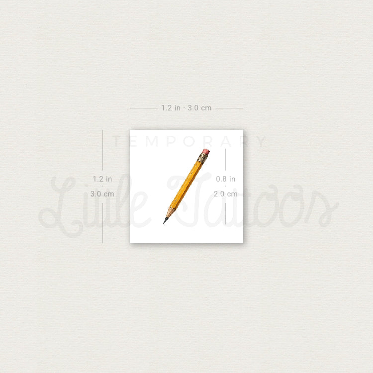 Pencil Temporary Tattoo - Set of 3