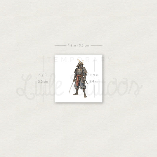 Watercolor Samurai Temporary Tattoo - Set of 3