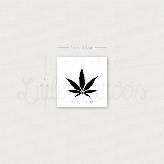 Marijuana Leaf Temporary Tattoo - Set of 3