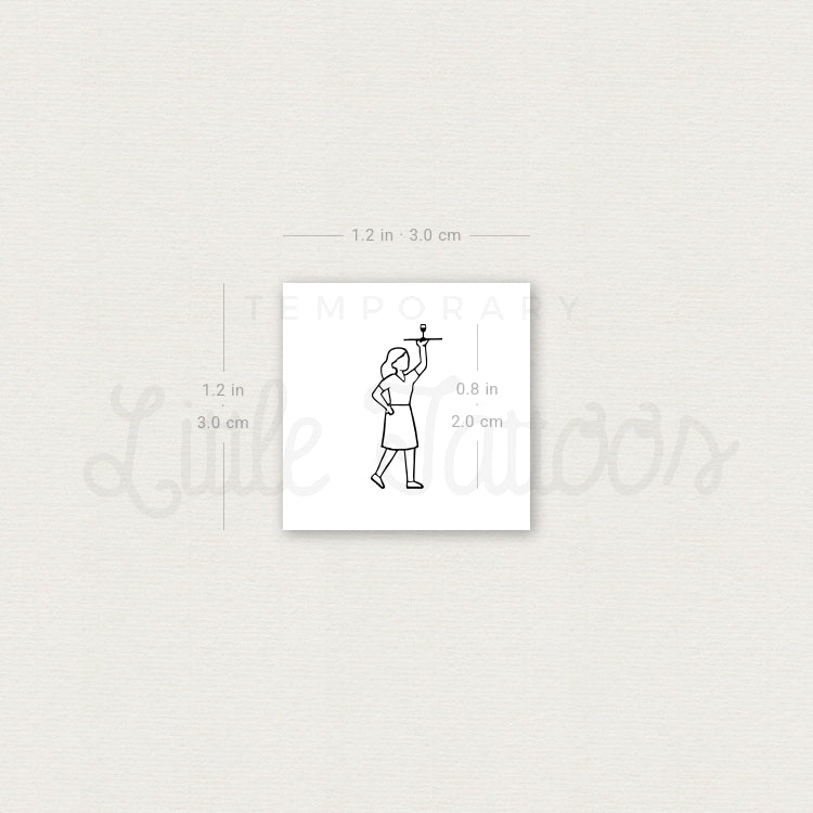 Waitress Temporary Tattoo - Set of 3