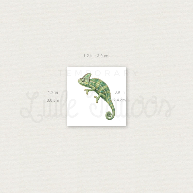 Watercolor Chameleon Temporary Tattoo - Set of 3