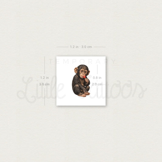 Baby Monkey Temporary Tattoo - Set of 3