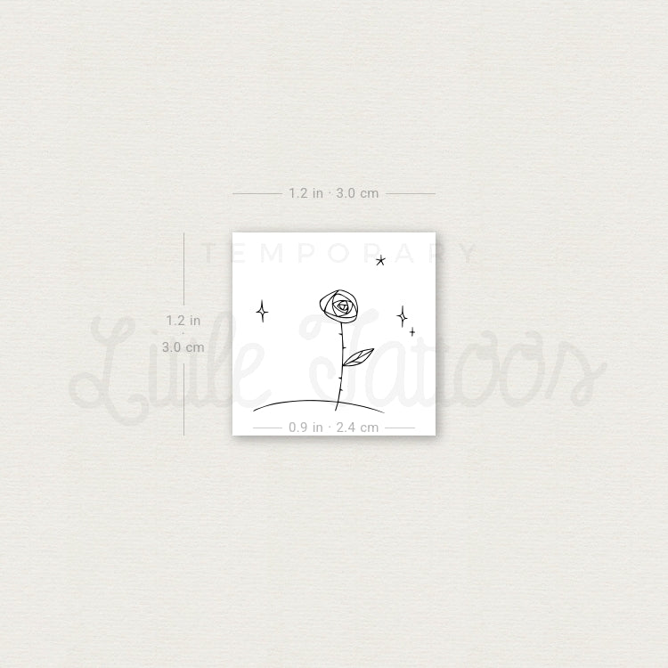 Prince Rose Temporary Tattoo - Set of 3