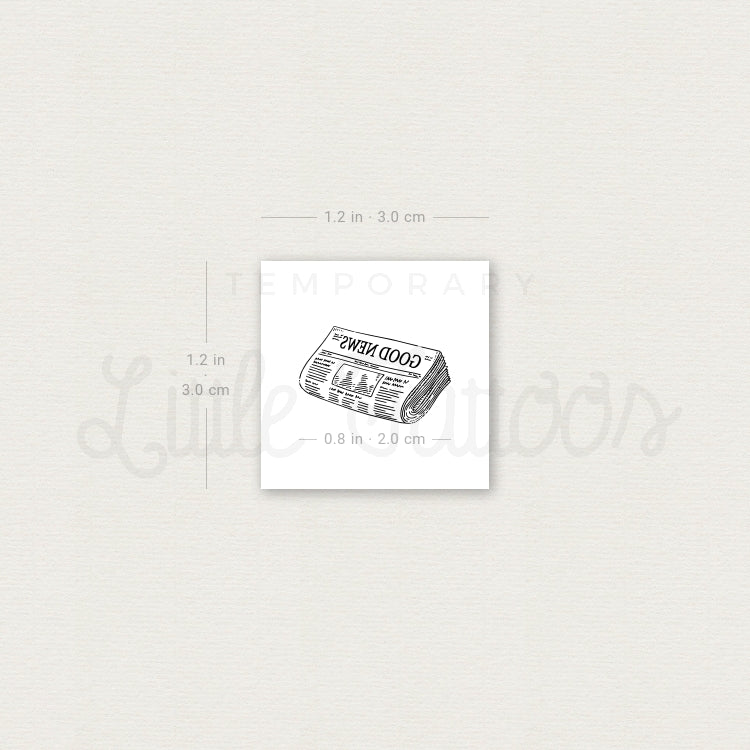 Newspaper Temporary Tattoo - Set of 3