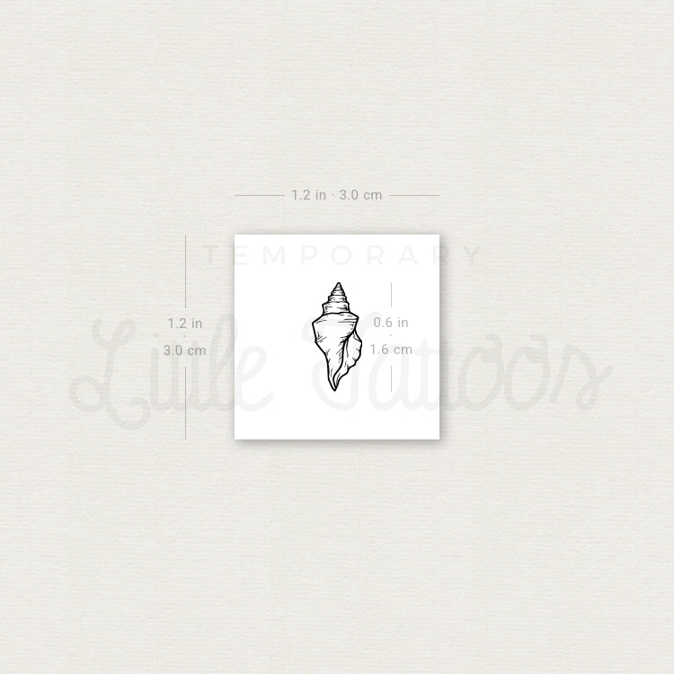 Little Tulip Shell Temporary Tattoo - Set of 3