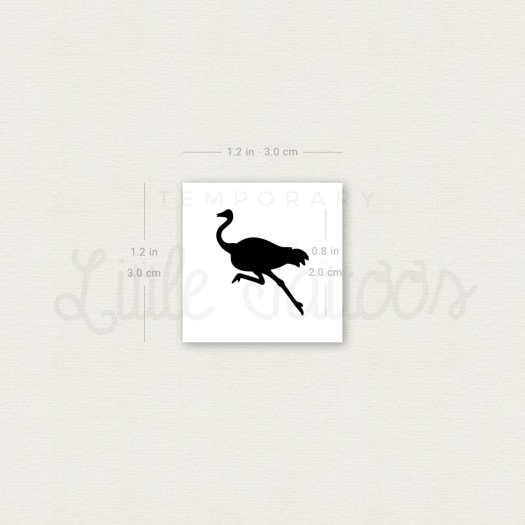 Ostrich Temporary Tattoo - Set of 3