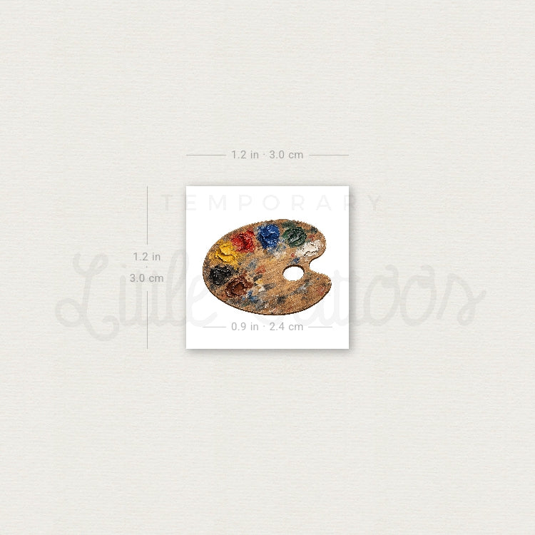 Painting Palette Temporary Tattoo - Set of 3