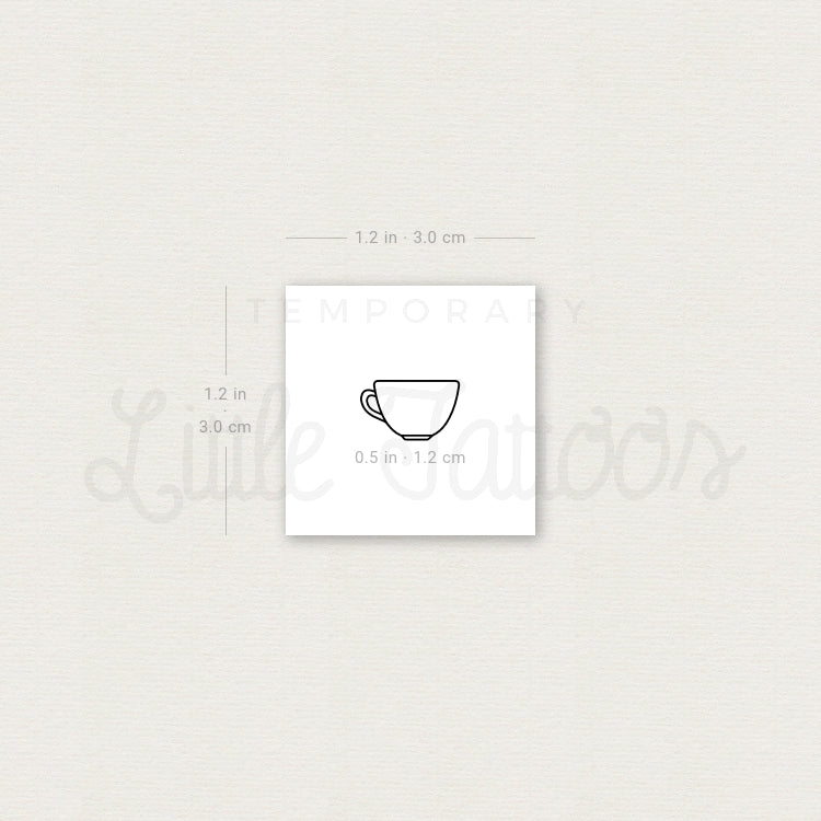 Tiny Teacup Temporary Tattoo - Set of 3