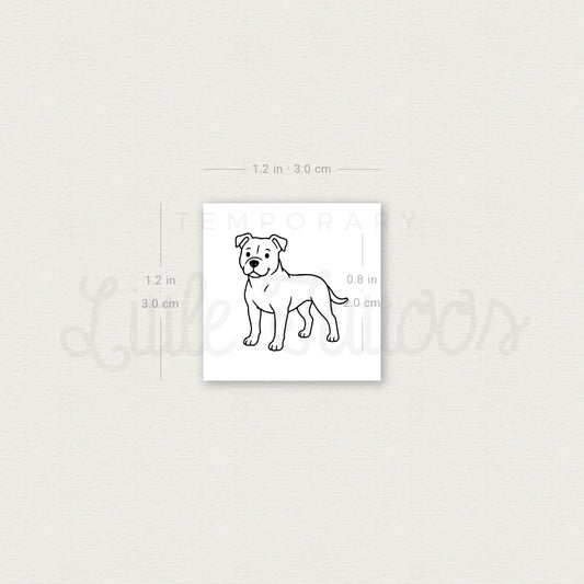 Little Pit Bull Temporary Tattoo - Set of 3