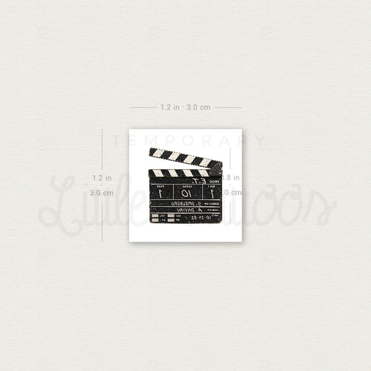 Clapperboard Temporary Tattoo - Set of 3