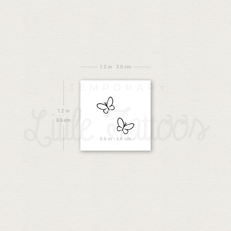 Minimalist Butterfly Couple Temporary Tattoo - Set of 3