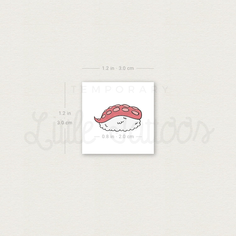 Octopus Nigiri Temporary Tattoo - Set of 3