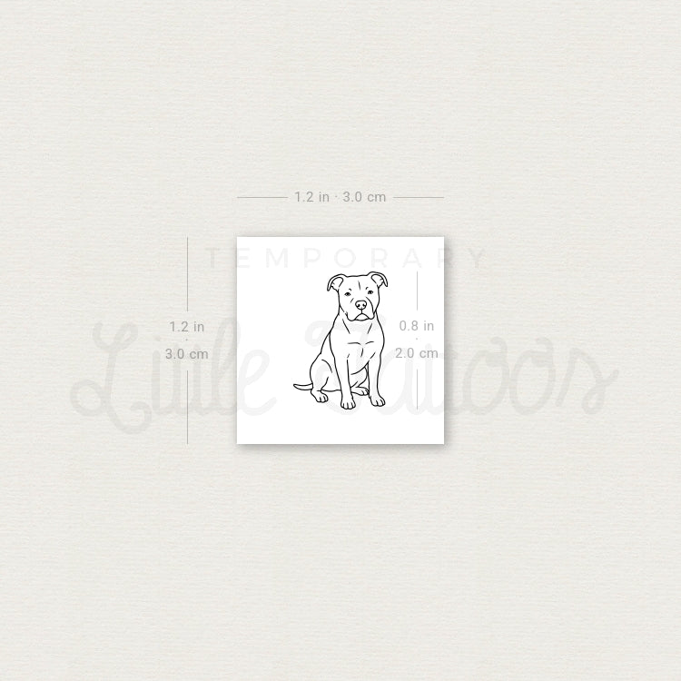 Pit Bull Temporary Tattoo - Set of 3