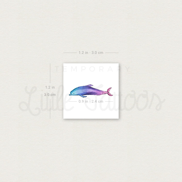 Small Dolphin By Ann Lilya Temporary Tattoo - Set of 3