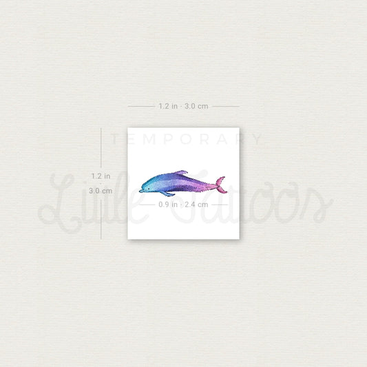 Small Dolphin By Ann Lilya Temporary Tattoo - Set of 3