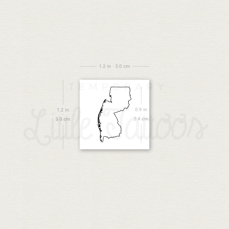 Tatuaje temporal del mapa de Nueva Jersey (juego de 3)
