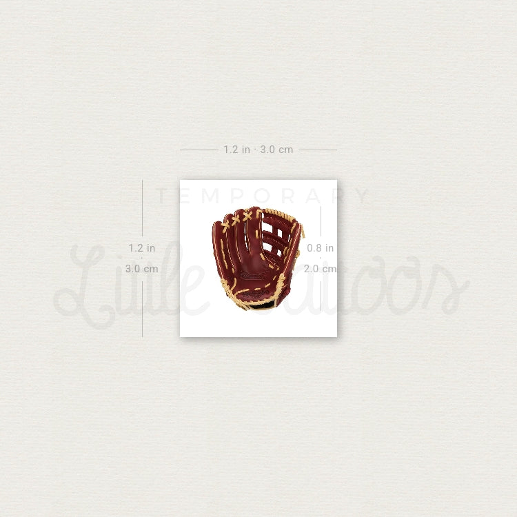 Baseball Glove Temporary Tattoo - Set of 3