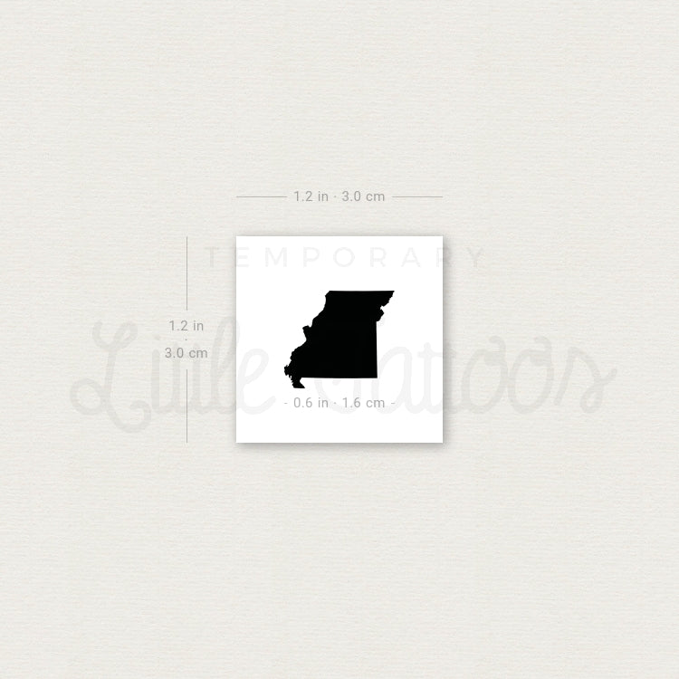 Tatuaje temporal del mapa de Missouri (juego de 3)