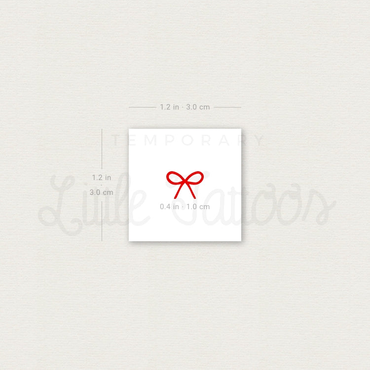 Red Bow Temporary Tattoo - Set of 3