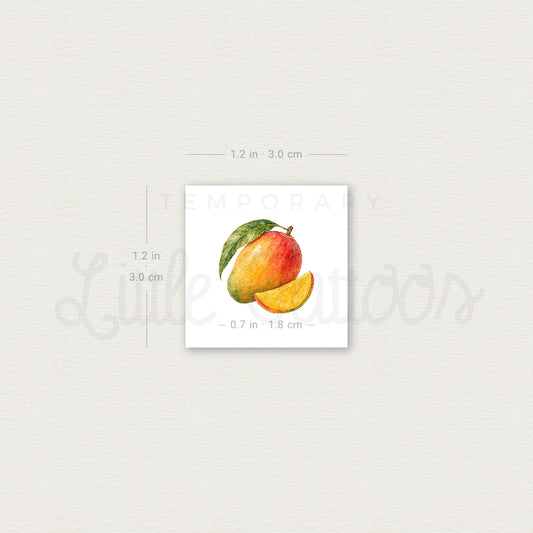 Watercolor Mango Temporary Tattoo - Set of 3