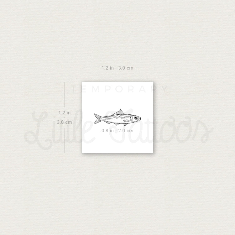 Little Sardine Temporary Tattoo - Set of 3