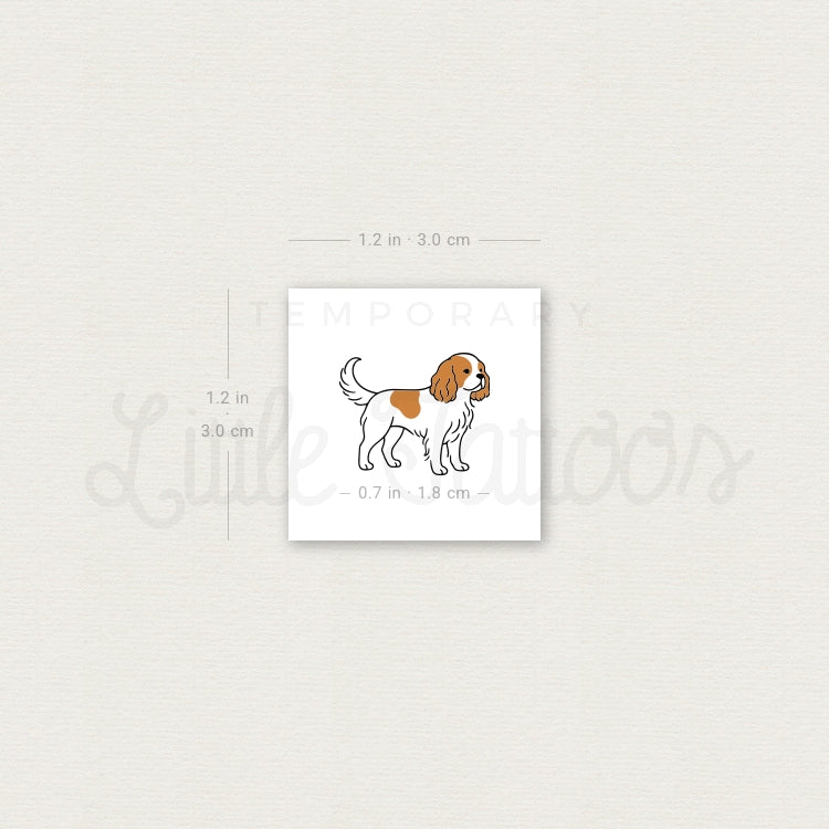 Blenheim Cavalier King Charles Spaniel Temporary Tattoo - Set of 3
