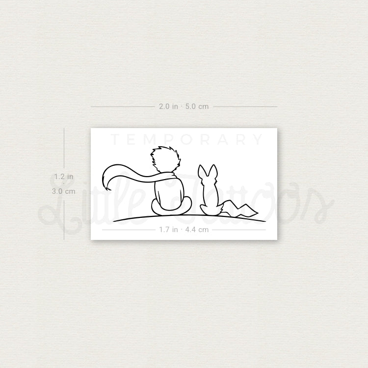 Little Prince And Fox Temporary Tattoo - Set of 3