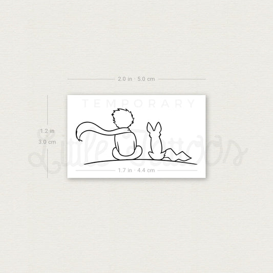 Little Prince And Fox Temporary Tattoo - Set of 3