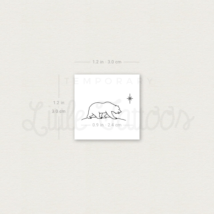 California Bear Temporary Tattoo - Set of 3