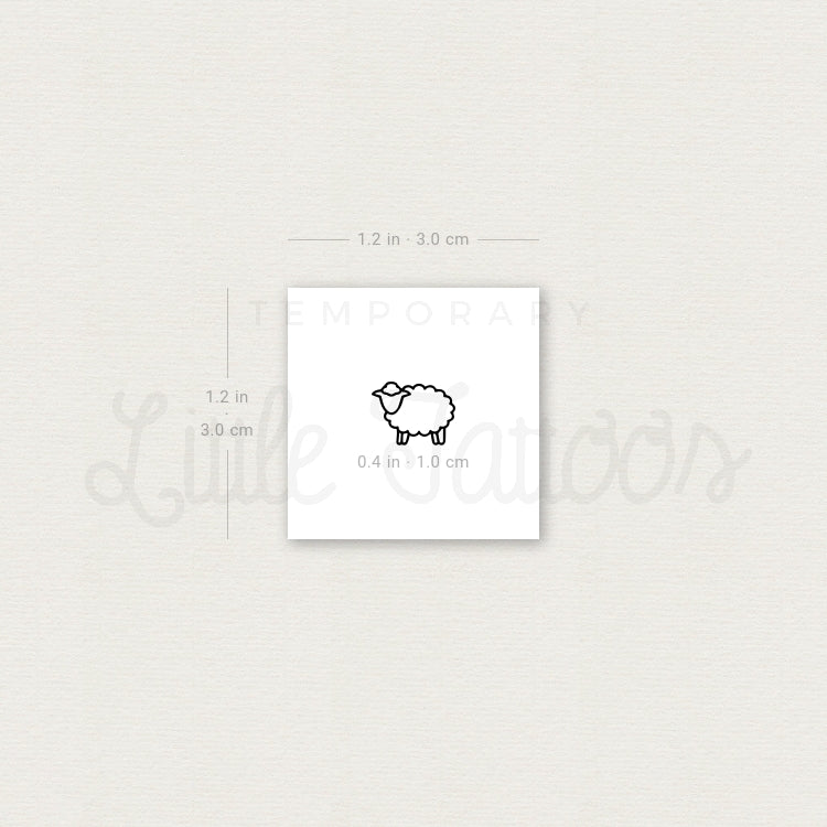 Tiny Sheep Temporary Tattoo - Set of 3