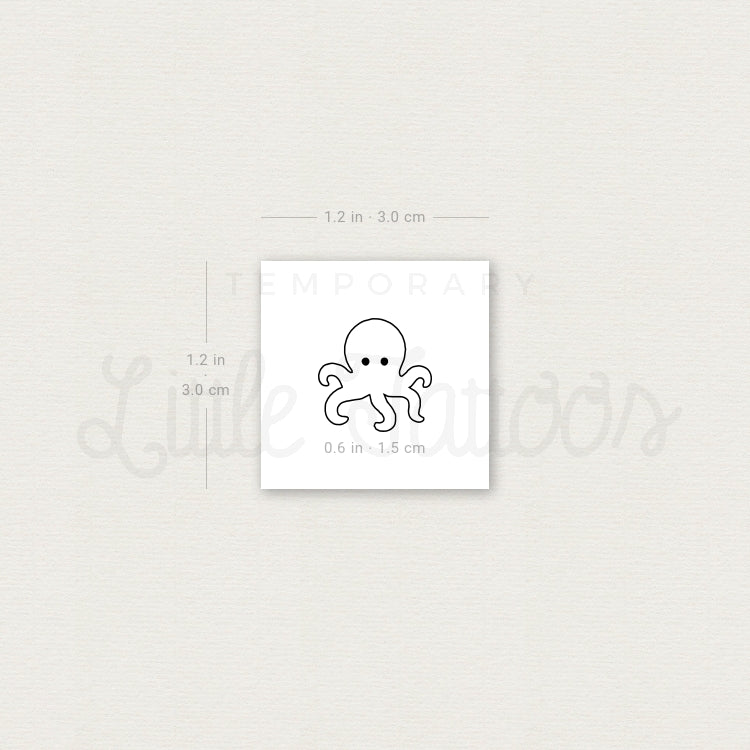 Little Octopus Temporary Tattoo - Set of 3