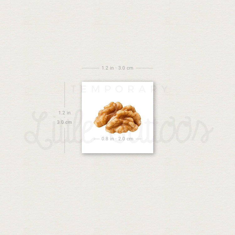 Walnut Kernel Temporary Tattoo - Set of 3