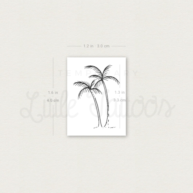 Palm Tree Couple Temporary Tattoo By Marina Molist - Set of 3