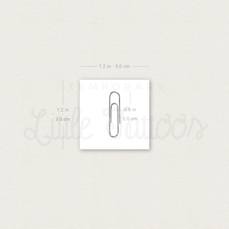 Realistic Paper Clip Temporary Tattoo - Set of 3