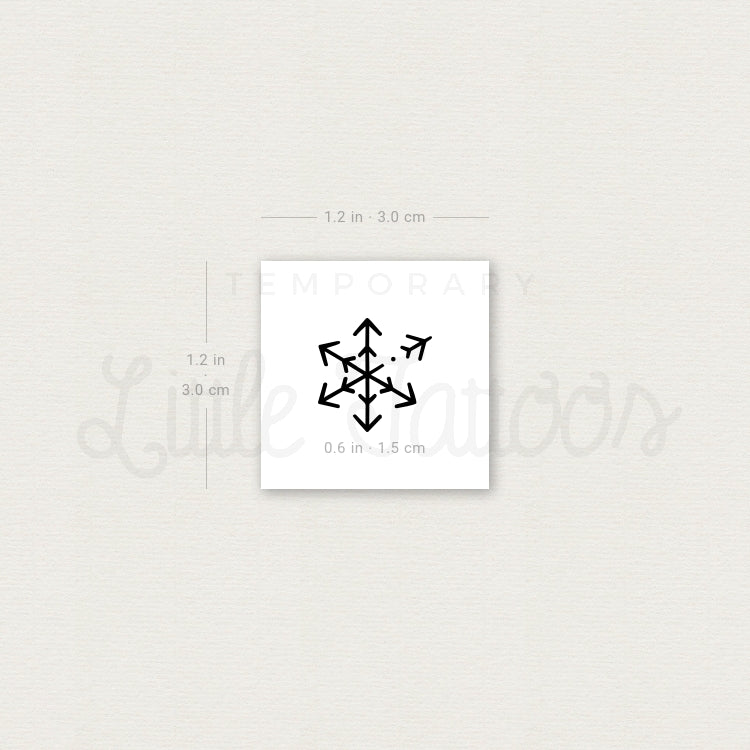 Flying Snowflake Temporary Tattoo - Set of 3